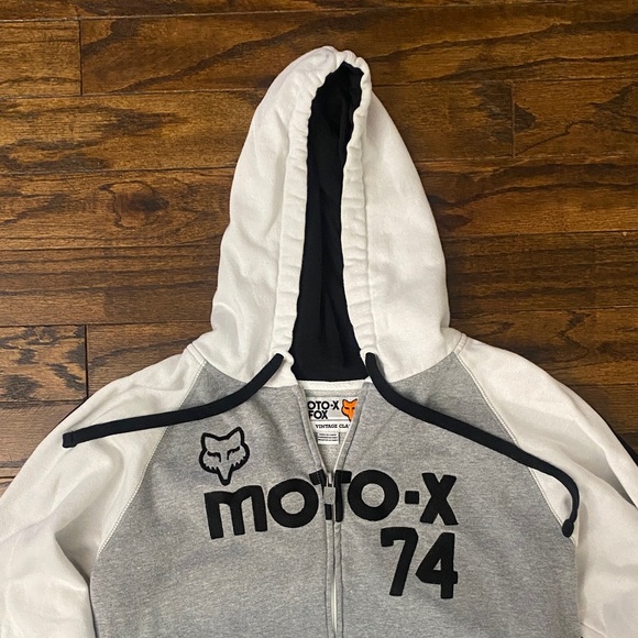 Fox Moto-X Vintage Gray Hoodie - Picture 3 of 9